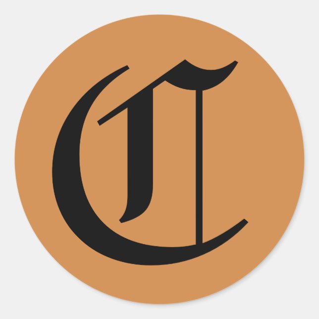 Sticker Rond Lettre C Alphabet Mariage par Janz Pérou Gold (Devant)