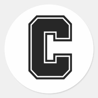 Sticker Rond Lettre C sporty college alphabet de police