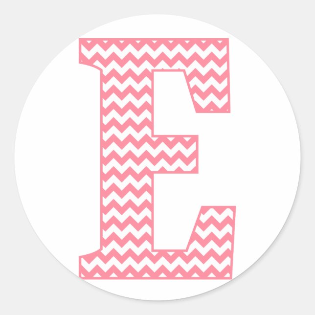 Sticker Rond LETTRE CHIVRE PLEIN PEU CHINE E MONogramme (Devant)