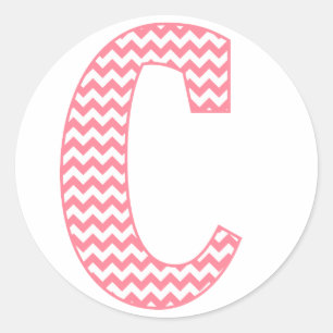 Sticker Rond LETTRE CHIVRE PLEINE PLEINE PRÉPONSE C MONogramme