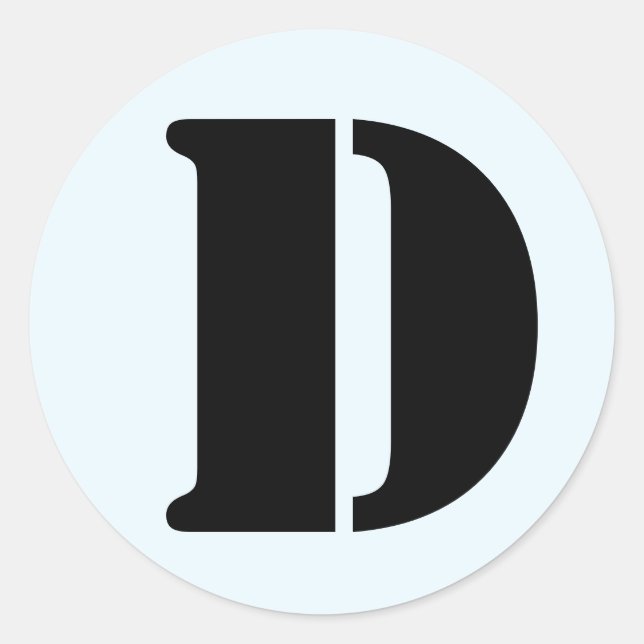Sticker Rond Lettre D alphabet au crayon par Janz Alice Blue (Devant)