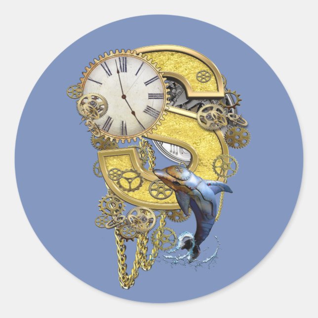 Sticker Rond Lettre d'anniversaire de Steampunk Un Sac messenge (Devant)