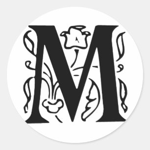 Sticker Rond Lettre de fantaisie M