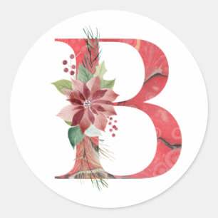 Sticker Rond Lettre de noël d'aquarelle B