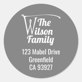 Sticker Rond Lettre de nom de famille W