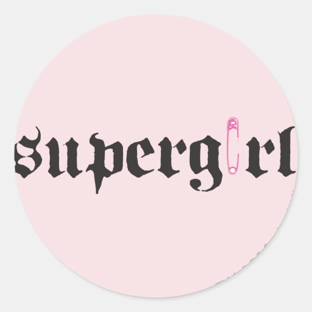 Sticker Rond LETTRE D'ÉCRAN DE SÉCURITÉ Supergirl (Devant)