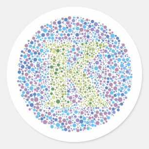 Sticker Rond Lettre d'essai oculaire "K"