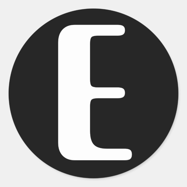 Sticker Rond Lettre E Amelia Alphabet par Janz Black (Devant)