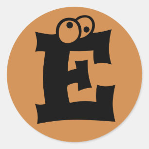 Sticker Rond Lettre E Eyeballs Alphabet par Janz Peru Gold