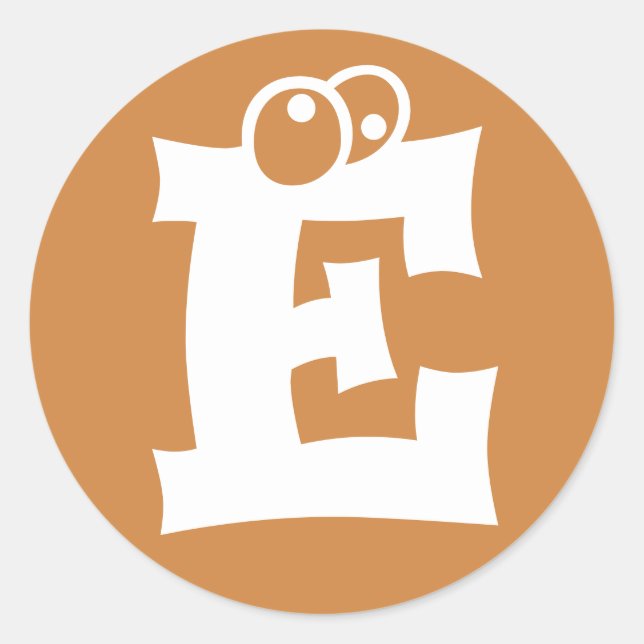 Sticker Rond Lettre E Eyeballs Alphabet par Janz White Pérou Go (Devant)