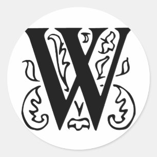 Sticker Rond Lettre fantaisie W