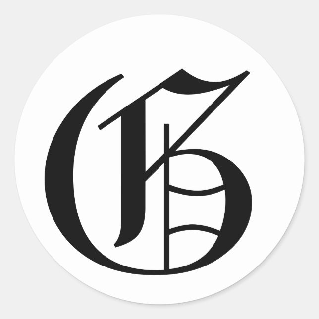 Sticker Rond Lettre G Alphabet Mariage blanc par Janz (Devant)