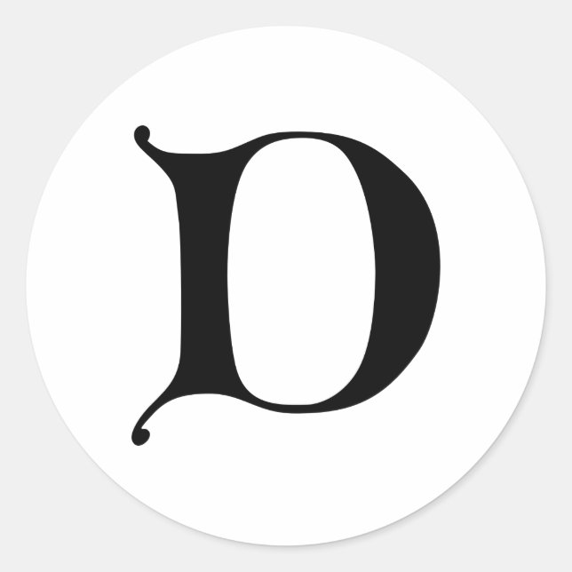 STICKER ROND LETTRE GOTHIQUE D (Devant)