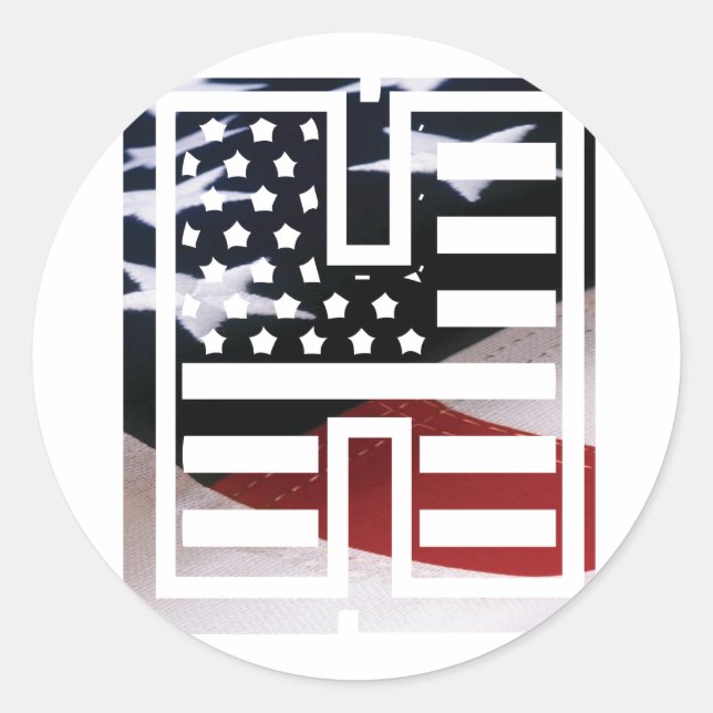 Sticker Rond Lettre H Monogramme Initial USA (Devant)