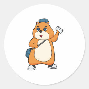 Sticker Rond Lettre hamster Postman