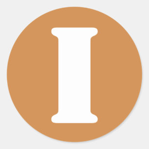 Sticker Rond Lettre I Pérou Gold Stencil Alphabet par Janz