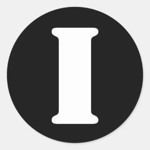 Sticker Rond Lettre I Stencil Alphabet par Janz Black