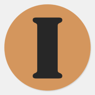 Sticker Rond Lettre I Stencil Alphabet par Janz Pérou Gold