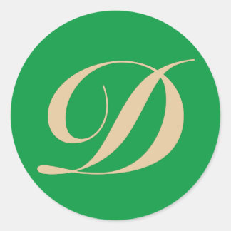 Sticker Rond Lettre initiale D Monogramme
