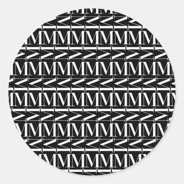 Sticker Rond Lettre initiale M (Devant)