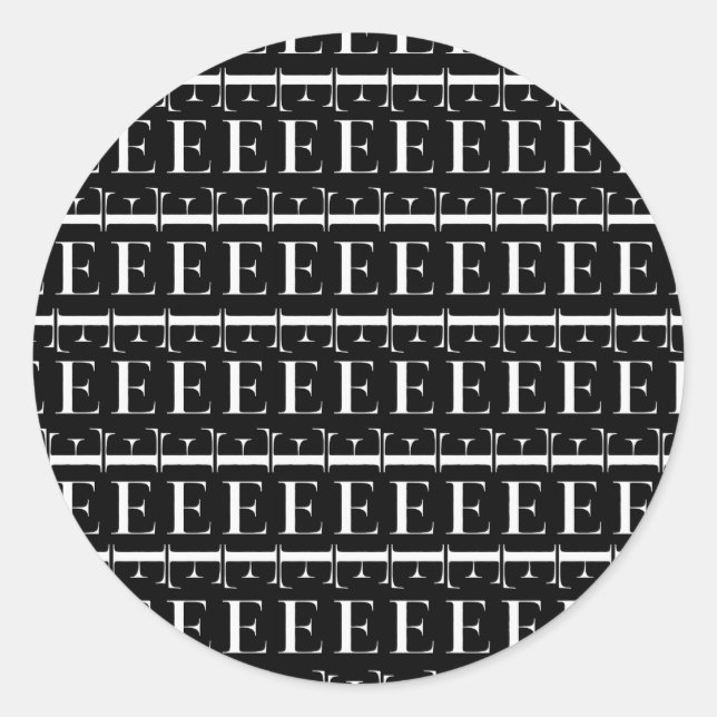 Sticker Rond Lettre initiale monogramme E (Devant)