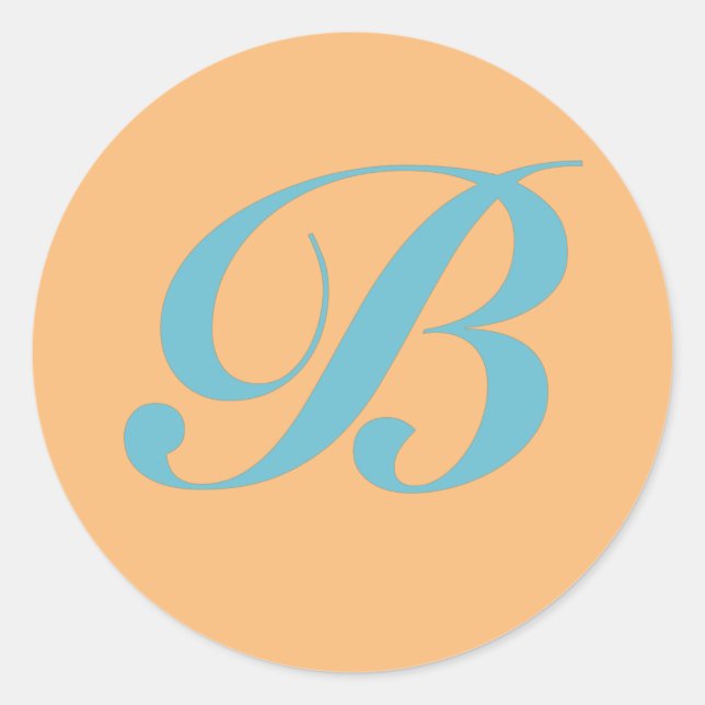 STICKER ROND LETTRE INITIALE MONOGRAPHIQUE B (Devant)