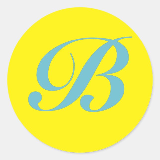 STICKER ROND LETTRE INITIALE MONOGRAPHIQUE B (Devant)
