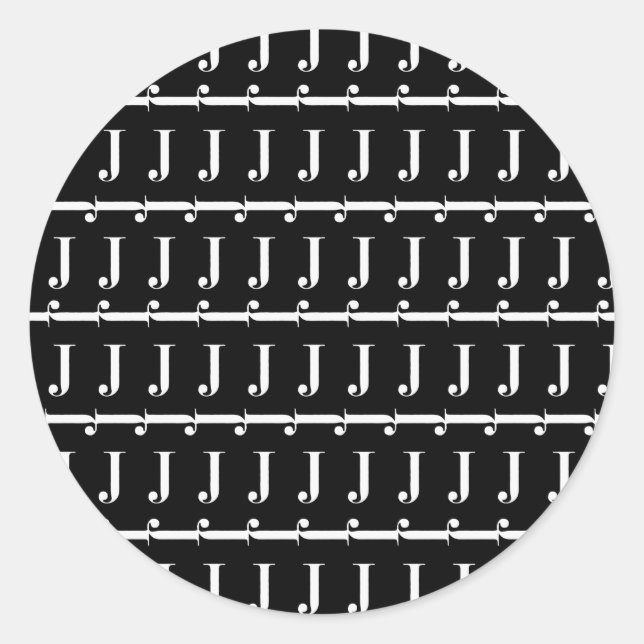 STICKER ROND LETTRE INITIALE MOYENNE J (Devant)
