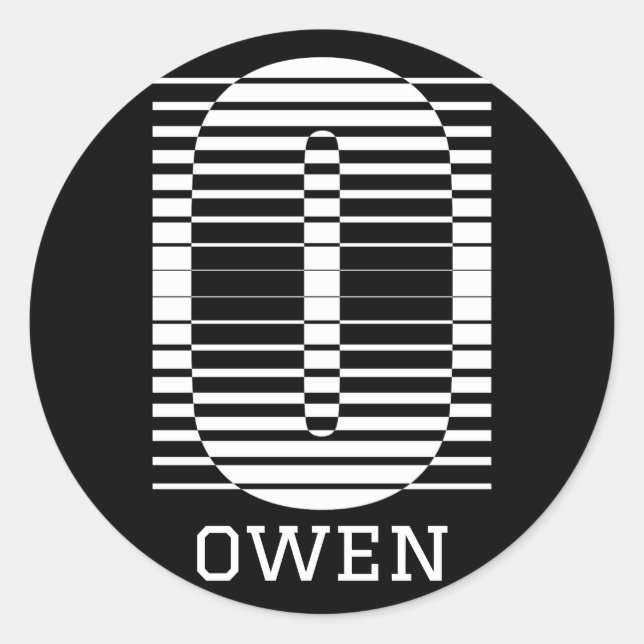 STICKER ROND LETTRE INITIALE O - NOM DE L'ALPHABET O (Devant)