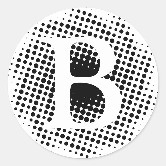 Sticker Rond Lettre initiale personnalisée (Devant)