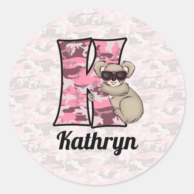 STICKER ROND LETTRE K KONA ROPINE MONOGRAPHIQUE (Devant)