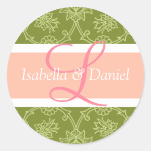 Sticker Rond Lettre L Monogrammes Pour Les Phoques Faire-part d