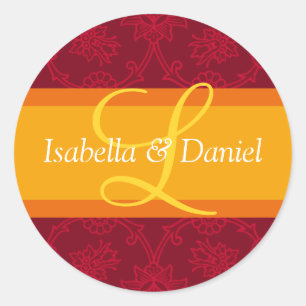 Sticker Rond Lettre L Monogrammes Pour Les Phoques Faire-part d