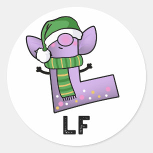 Sticker Rond Lettre Lf Funny L Pun