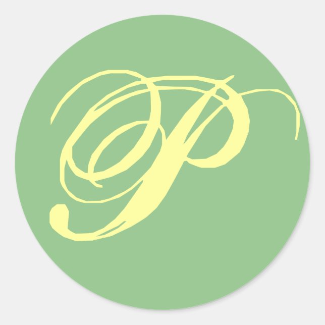 Sticker Rond LETTRE Mariage nuptiale P (Devant)