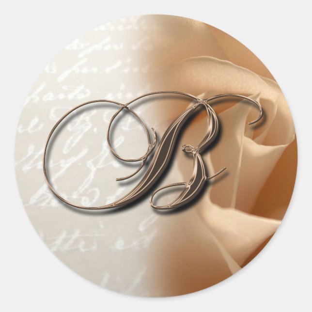 Sticker Rond Lettre monogramme B Mariage Enveloppe Sceau (Devant)
