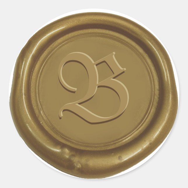 Sticker Rond Lettre Monogramme personnalisée pour le sceau de c (Devant)