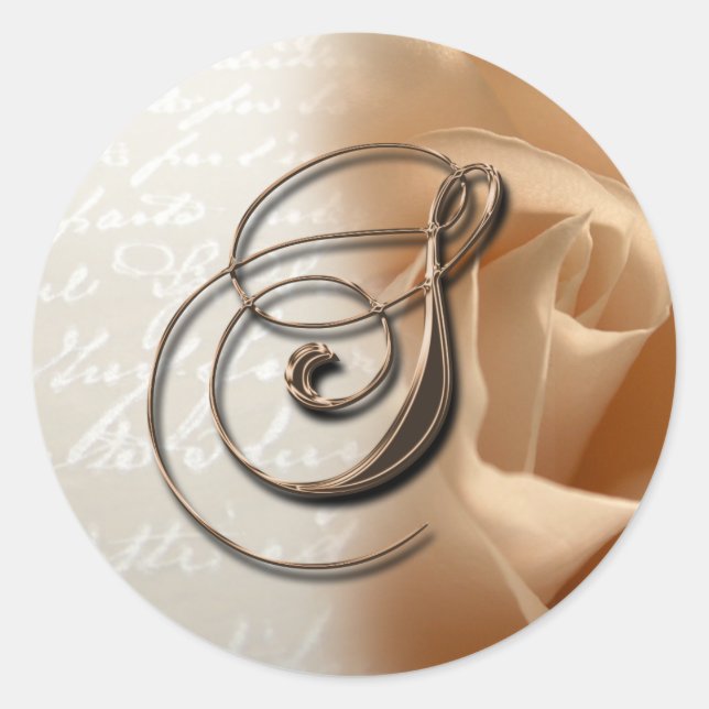 Sticker Rond Lettre monogramme S Mariage Enveloppe Sceau (Devant)