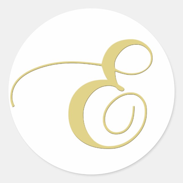 Sticker Rond Lettre monographie E Golden Single (Devant)