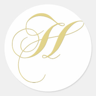 Sticker Rond Lettre monographie H Golden Single