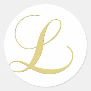 Sticker Rond Lettre monographie L Golden Single