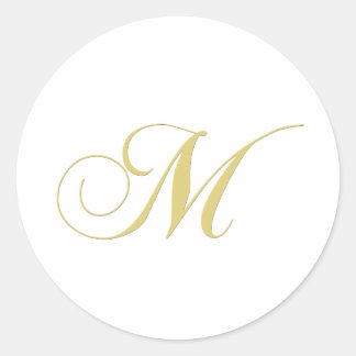 Sticker Rond Lettre monographie M Golden Single