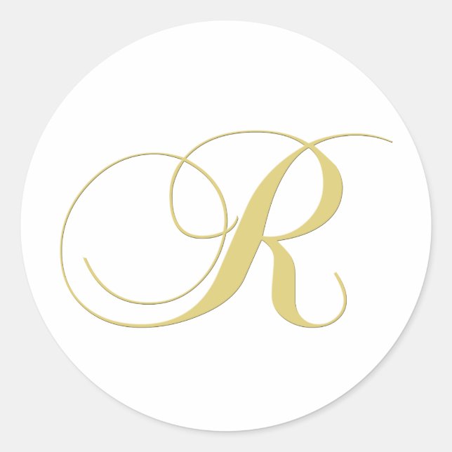 Sticker Rond Lettre monographie R Golden Single (Devant)