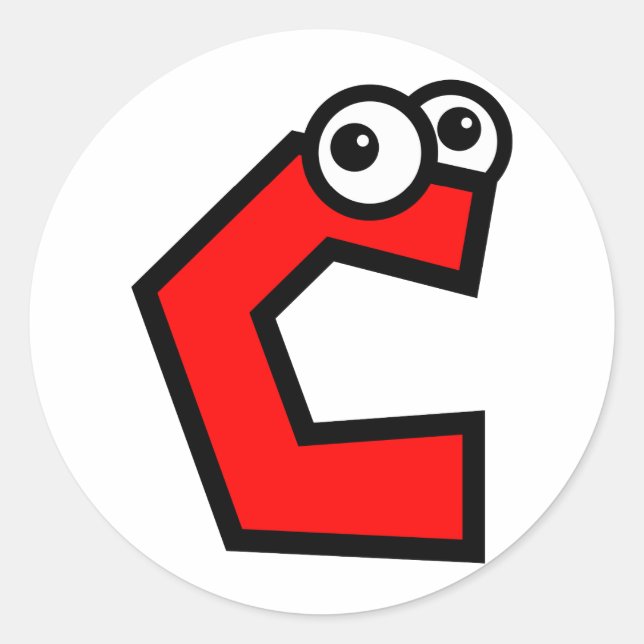 Sticker Rond LETTRE MONOGRAPHIQUE C Drôle (Devant)