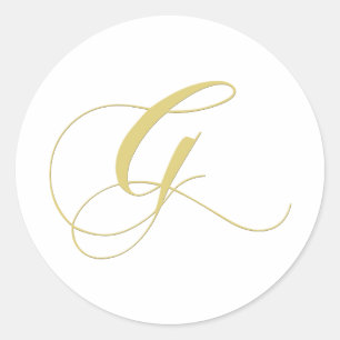 STICKER ROND LETTRE MONOGRAPHIQUE G CHACUN D'OR