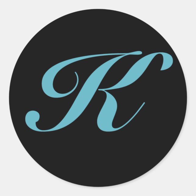 STICKER ROND LETTRE MONOGRAPHIQUE INITIALE K (Devant)