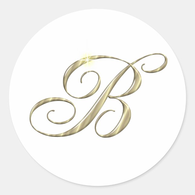 STICKER ROND LETTRE MONOGRAPHIQUE OR B (Devant)