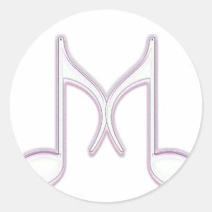 Sticker Rond Lettre musicale "M"