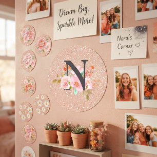 Sticker Rond Lettre N