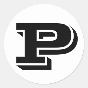 Sticker Rond Lettre P Vineta Alphabet par Janz White